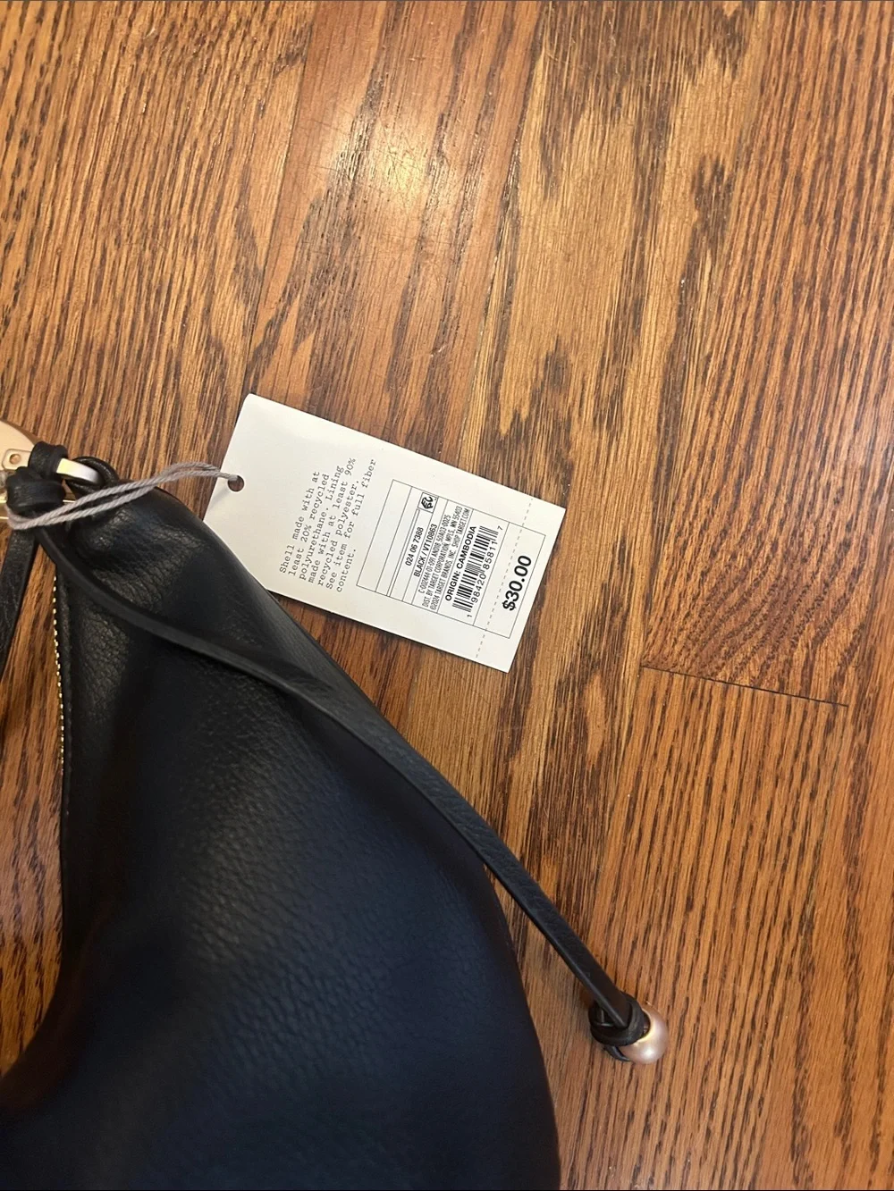 a new day Black Hobo Bag with Gold Accent Handle